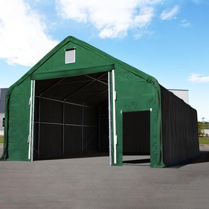 TOOLPORT Zelthalle 8x12m PVC 2300 wasserdicht dunkelgrün