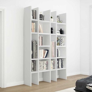 Wohnzimmerregal für Bücher 222 cm hoch - 145 cm breit Weiß