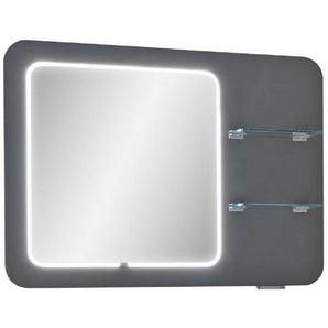 Sadena Badezimmerspiegel , Grau , Glas , 105x75x3.2 cm , Facettenschliff , Badezimmer, Badezimmerspiegel, Badspiegel