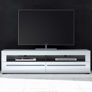 TV Lowboard in Hochglanz Weiß 180 cm