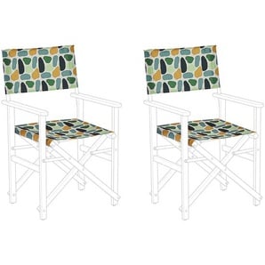Stoffbezüge für Gartenstühle 2er Set Mehrfarbig aus Polyester mit Fleckenmuster Gartenausstattung Outdoor Garten Accessories