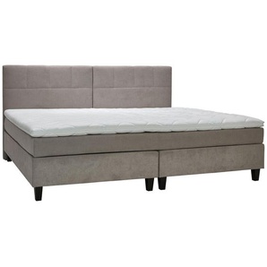 Esposa Boxspringbett , Beige , Textil , Buche , H2 + H3 , 5-Zonen , Höhe ca. 19 cm , 240x200 cm , Oeko-Tex® Standard 100 , Über- und Sondergrößen erhältlich, gepolstertes Kopfteil, Stoffauswahl, Topper durchgehend, in verschiedenen Größen Partnermatratze