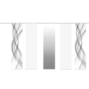 Schiebevorhang Set 5tlg. | grau | 60 cm | 245 cm |