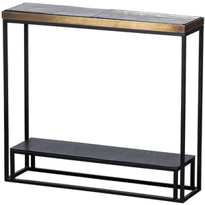 Moderner Konsolen Tisch mit Strukturglasplatte Bügelgestell