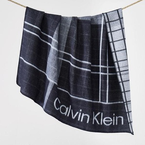 Calvin Klein Wohndecke Offset Logo , Anthrazit , Textil , 127 cm , Wohntextilien, Decken, Kuscheldecken