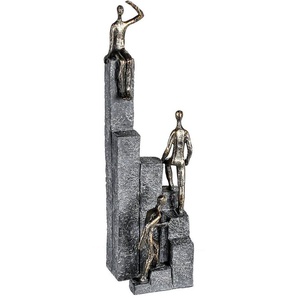 Casablanca by Gilde Dekofigur Skulptur Climbing, bronzefarben/grau (1 St), bronzefarben/grau, Polyresin