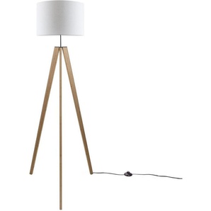 Paco Home Stehlampe Canvas uni Color, ohne Leuchtmittel, Stehlampe Vintage Fuß LED Lampe Wohnzimmer Skandinavischer Stil E27