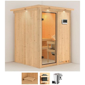 KARIBU Sauna Milaja Saunen 3,6-kW-Bio-Plug & Play Ofen mit externer Steuerung beige (naturbelassen) Saunen