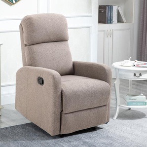 HOMCOM Relaxsessel Liegesessel Couch-Sessel Liegen Neigungswinkel 168 ° leinen Grau 66 x 83 x 107 cm