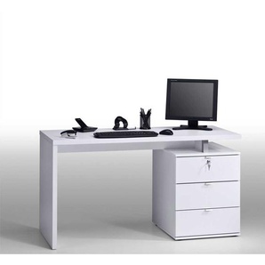 Computertisch in Weiß 140 cm breit