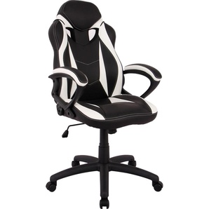 Gaming-Stuhl INOSIGN Monti Stühle Gr. B/H/T: 72 cm x 112 cm x 72 cm, Kunstleder, schwarz (schwarz, weiß) Gamingstühle Belastbarkeit 110 kg.