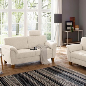 Polstergarnitur HOME AFFAIRE Alta Sitzmöbel-Sets Gr. Struktur, beige (natur) Couchgarnituren Sets Sitzmöbel-Sets als Set, mit Federkern und Kontrastnaht
