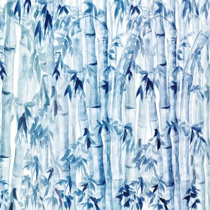 KOMAR Fototapete Bamboos Tapeten Gr. B/L: 3 m x 2,8 m, Rollen: 1 St., blau (blau, weiß) Fototapeten Natur Tapeten
