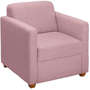Sessel HOME AFFAIRE Belfort Gr. Struktur fein, B/H/T: 78 cm x 80 cm x 83 cm, rosa (altrosa) Polstersessel Sessel mit Federkern