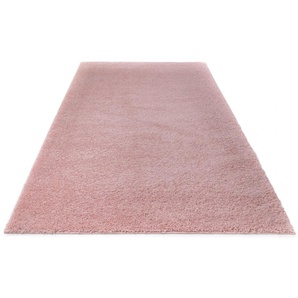 Hochflor-Teppich HOME AFFAIRE Viva Teppiche Gr. B/L: 280 cm x 390 cm, 45 mm, 1 St., rosa Esszimmerteppiche Uni-Farben, einfarbig, besonders weich und kuschelig