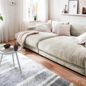 KAWOLA Big Sofa MADELINE Cord cremeweiß