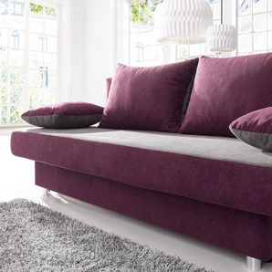 COLLECTION AB Schlafsofa Bestseller B/H/T: 187 cm x 74 87 cm, Microfaser PRIMABELLE®-Struktur lila Schlafsofas Sofas Couches