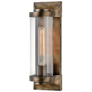 Elstead Lighting QUINTIESSE Wandleuchte Pearson E27 60W IP44 Aluminium, Bronze brüniert; Glas klar L:12.3cm H:35.6cm B:11.5cm dimmbar