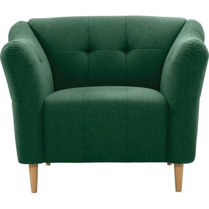 Sessel EXXPO - SOFA FASHION Gr. Samtvelours, B/H/T: 108 cm x 82 cm x 90 cm, braun (pine) Einzelsessel Sessel mit Holzfüßen, frei im Raum stellbar