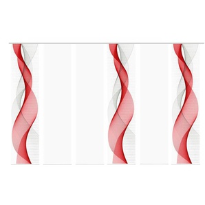 Schiebevorhang Set 6tlg. | rot | 60 cm | 245 cm |