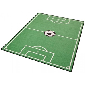 Teppich Kinderzimmer - Kinderteppich Rutschfest Spielteppich Fussball für Spielzimmer - Grün