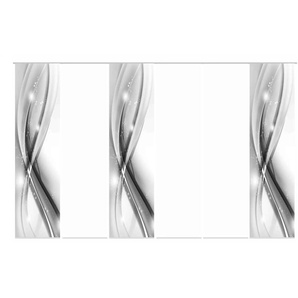 Schiebevorhang Set 6tlg. | grau | 60 cm | 245 cm |
