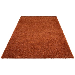 Hochflor-Teppich HOME AFFAIRE Viva Teppiche Gr. B/L: 280 cm x 390 cm, 45 mm, 1 St., rosegold (kupfer) Esszimmerteppiche Uni-Farben, einfarbig, besonders weich und kuschelig