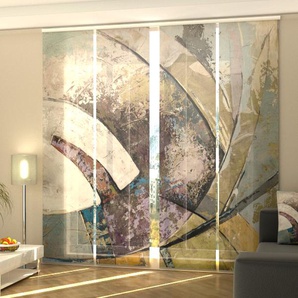 Schiebegardine Foto Schiebevorhang Flächenvorhang 4-Tlg Modern Abstract Art Painting