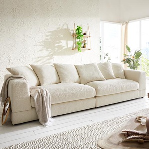 Big-Sofa Justo 310x110 cm Bouclé Creme-Weiß, Big Sofas