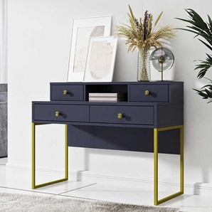 Moderner Home Office Schreibtisch in Blau Goldfarben