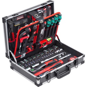 MEISTER Werkzeugset Profi Werkzeugkoffer / 8973750 Werkzeugsets 131-teilig, mit Qualitätswerkzeug von Knipex & Wera, Alu-Koffer schwarz Werkzeug