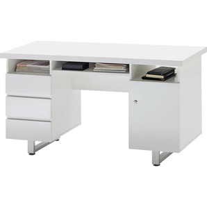 MCA furniture Schreibtisch Sydney, weiß Hochglanz, Breite 140 cm B/H/T: x 76 60 Schreibtische Bürotische und Büromöbel