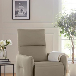 Relaxsessel EXXPO - SOFA FASHION Sessel Gr. Kunstleder, Relaxfunktion, B/H/T: 77 cm x 107 cm x 90 cm, braun (hellbraun) Sessel