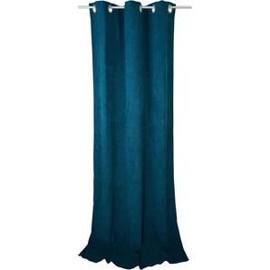 Vorhang TOM TAILOR CASUAL CORD Gardinen Gr. 245 cm, Ösen, 140 cm, blau (petrol) Gardinen nach Räumen Gardine HxB: 245x140