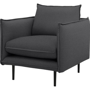 Sessel INOSIGN Somba Gr. Filzoptik, B/H/T: 90 cm x 88 cm x 103 cm, grau (anthrazit) Einzelsessel Sessel mit dickem Keder und eleganter Optik