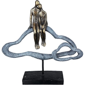 Dekofigur CASABLANCA BY GILDE Skulptur Lovecloud, bronzefarben/grau Dekofiguren Gr. B/H/T: 31 cm x 32 cm x 7,5 cm, grau Figuren Skulpturen