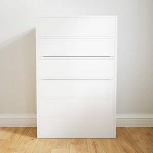 Kommode Weiß - Design-Lowboard: Schubladen in Weiß - Hochwertige Materialien - 77 x 118 x 34 cm, Selbst zusammenstellen