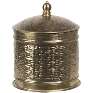 Clayre & Eef Aufbewahrungsbox dekorativ 6Y4049 Ø 15*18 cm - Kupferfarbig Metall