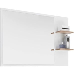 Xora Badezimmerspiegel , Weiß, Eiche , 100.0x74.5x15.5 cm , Badezimmer, Badezimmerspiegel, Badspiegel