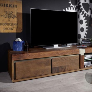 Tv Lowboard Sideboard Tv-board Mango 180x39x48 Lackiert Braun Modern Amsterdam