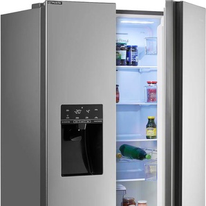 E (A bis G) HISENSE Side-by-Side RS694N4T Kühlschränke silberfarben (edelstahlfarben) Kühl-Gefrierkombinationen