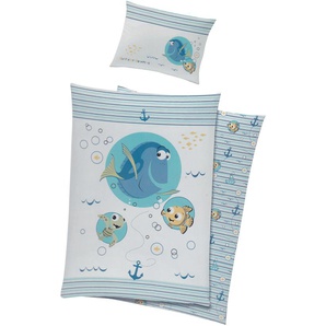 Disney Kinder Bettwäsche 100x135 Findet Nemo Jungen Bettbezug Bettgarnitur blau