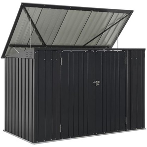 Mülltonnenbox Namur 1,9m² grau aus Metall mit 2 abschließbaren Türen