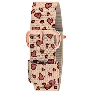 Austauschbares Nylon Armband Lovin’ Leopard, rosegoldene Schnalle, für die Kinderuhr von Millow
