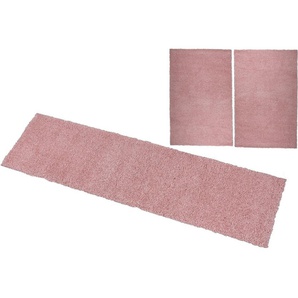 Bettumrandung Shaggy Soft Bruno Banani, Höhe 30 mm, gewebt, Uni-Farben, besonders weich, Bettvorleger, Läufer-Set