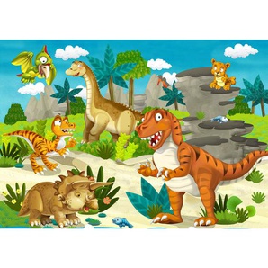 Fototapete Kinderzimmer Dino Dinosaurier Urzeit Trex  no. 119 | Fototapete Vlies - PREMIUM PLUS HiQ | 350x245 cm