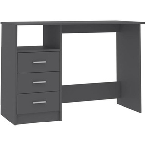 Schreibtisch mit Schubladen Grau 110×50×76 cm Holzwerkstoff
