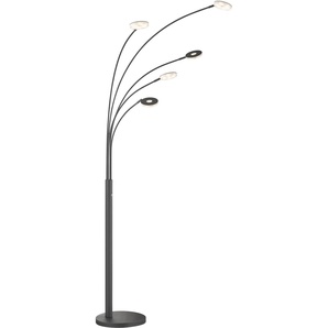 LED Bogenlampe FISCHER & HONSEL Dent Leuchten Gr. 5 flammig, Höhe: 225,00 cm, 1 St., braun (sand schwarz) LED Stehlampen