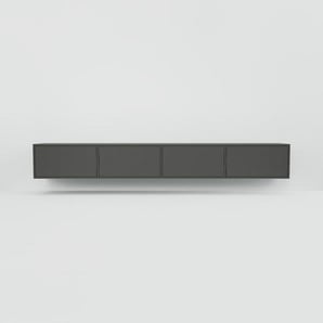 Hängeschrank Graphitgrau - Moderner Wandschrank: Schubladen in Graphitgrau - 300 x 41 x 47 cm, konfigurierbar