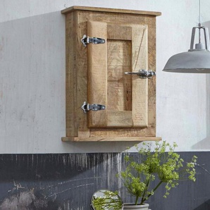 SIT Hängeschrank Frigo Mangoholz im Antik-Look mit Kühlschrankgriffen, Breite 45 cm